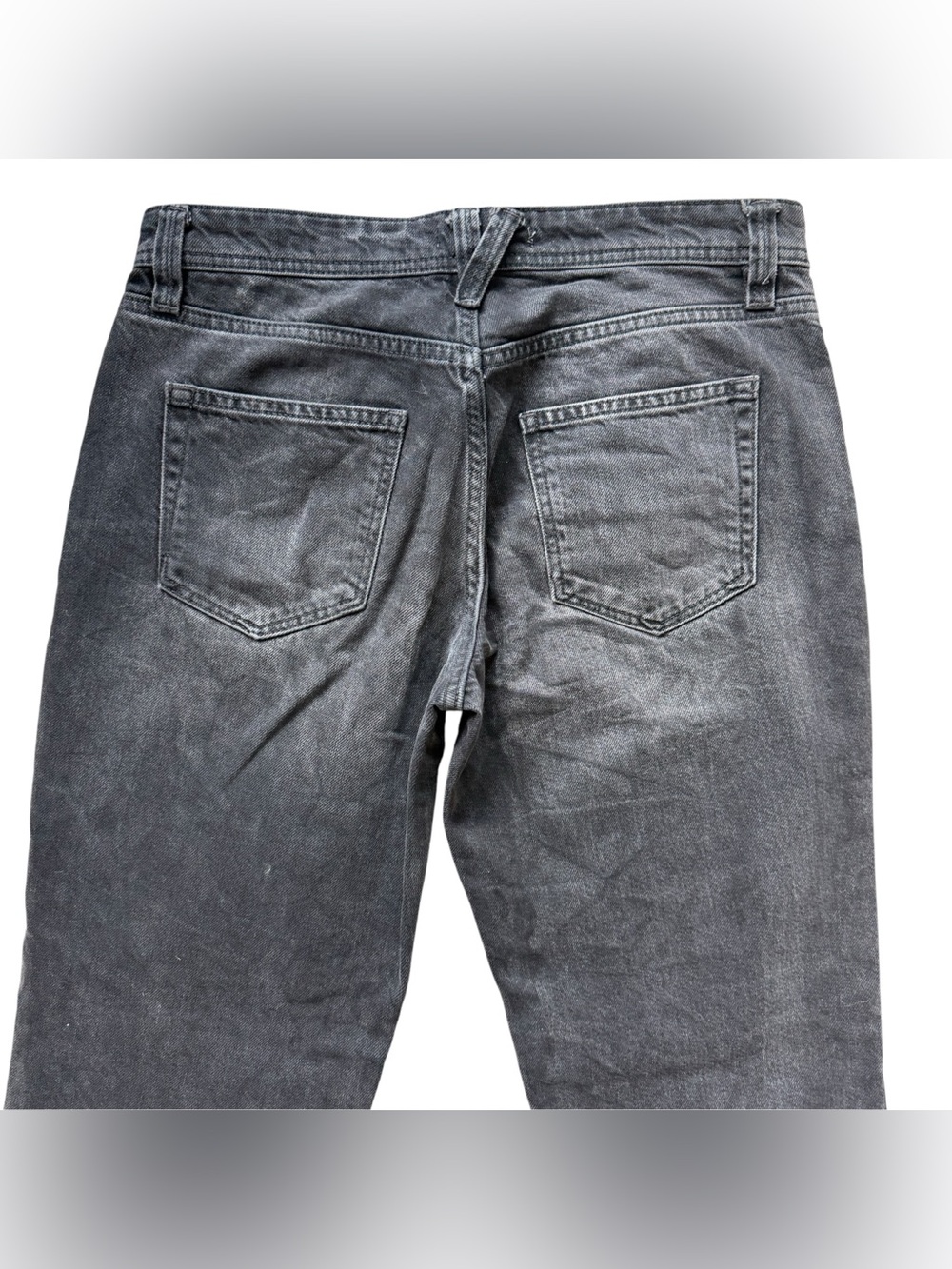 Free People We The Free Shelby Jeans 28 Black Flare Raw Hem Button Fly Denim Y2K - Picture 14 of 14